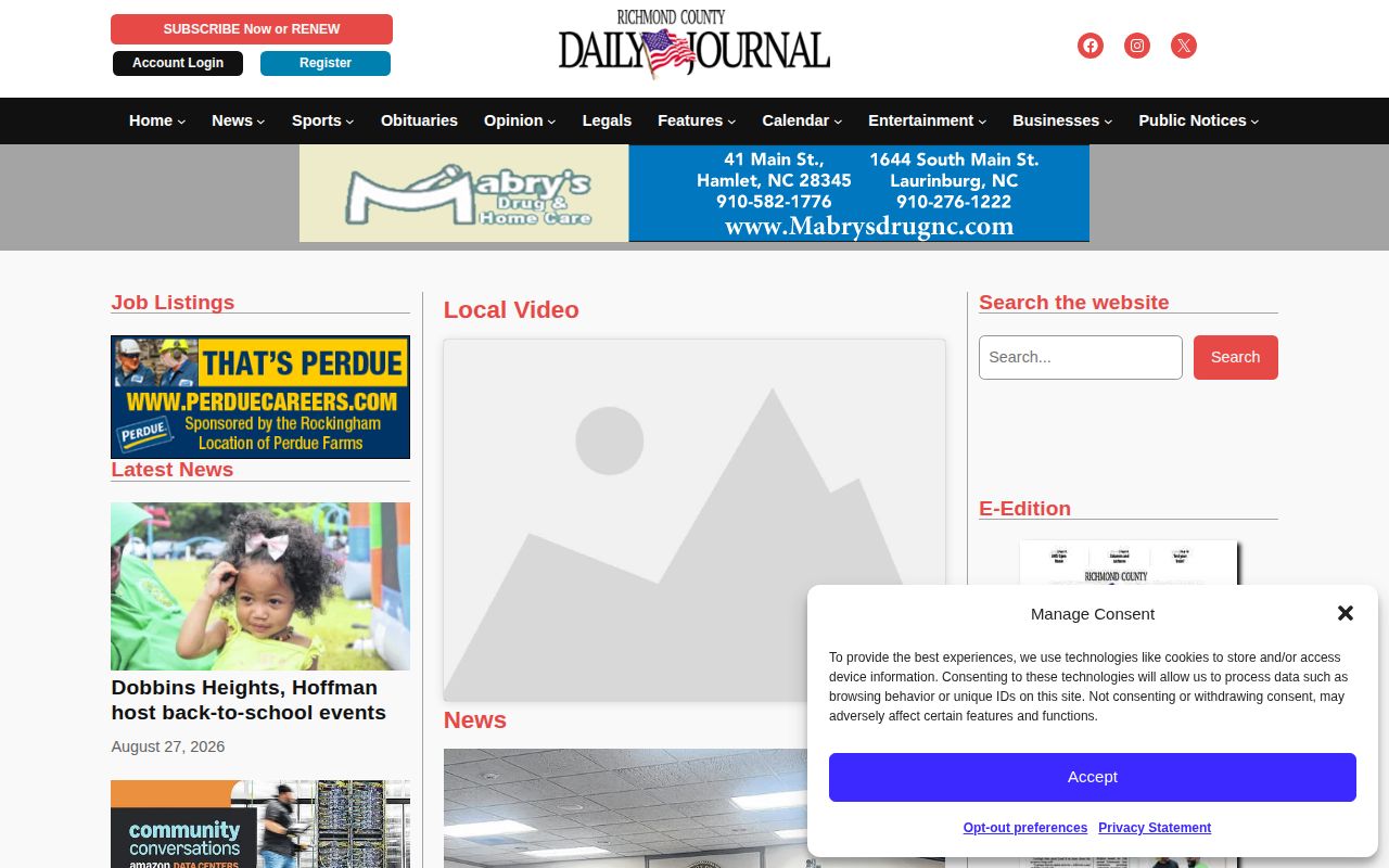 Richmond County Daily Journal local news source capture