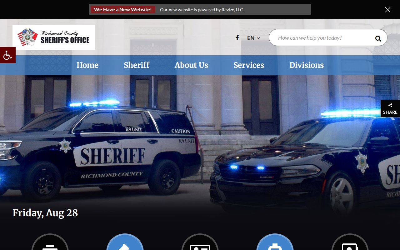 Richmond County Sheriff’s Office official website source capture